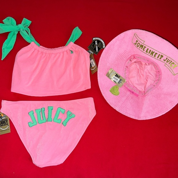 NWT JUICY COUTURE Mrs. Robinson Bikini Tankini Swimsuit Womens XL Pink Rare Find - Picture 7 of 9